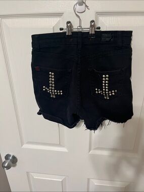 BDG Black Studded High-Rise Denim Shorts